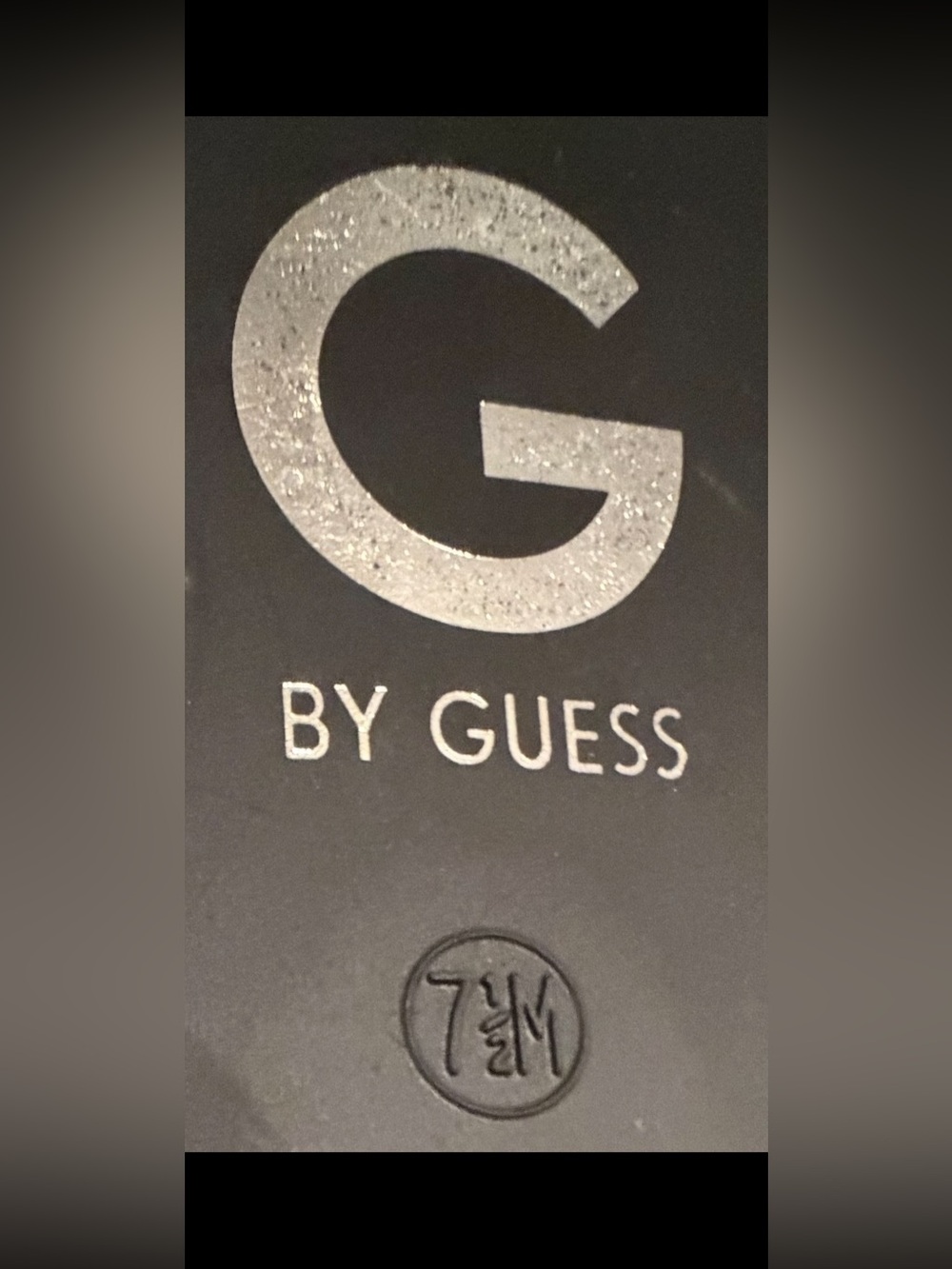 G. by Guess Black Textured Thong Flip-Flop Sandals with Rhinestone "G" — NEW! - Picture 6 of 6
